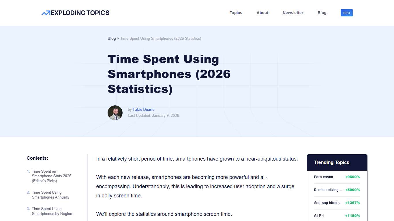 Time Spent Using Smartphones (2026 Statistics)